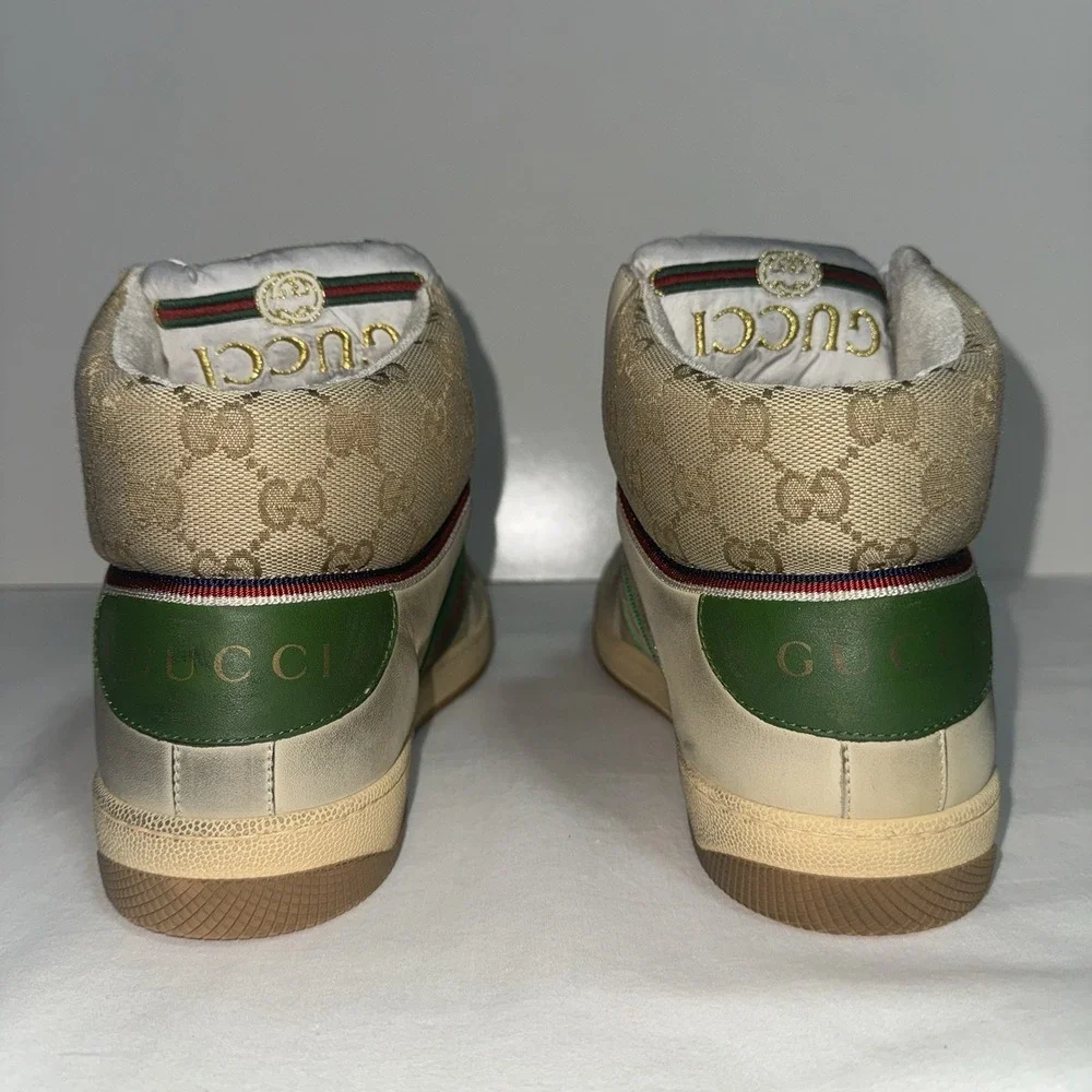 Gucci Screener High Top Sneakers GG Men's 7.5 (US 8.5) Original Box Monogram NWT